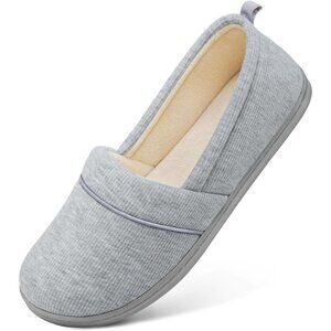 Women's Lightweight Comfy Memory Foam Non Slip Light Gray Slippers Boot Shoes